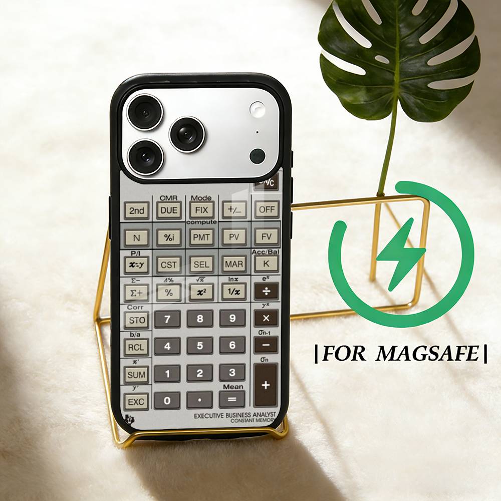 Классический Стильный Чехол-Калькулятор C для iPhone 17 16 15 14 13 12 Pro Max Plus для Magsafe Зеркальный Беспроводной Магнитный Чехол