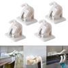 Nail-Free Adjustable Curtain Rod Holder Clamp Hooks Rod Bracket Holders Adhesive Wall Curtain Fixed Clip Hanging Rack Hook