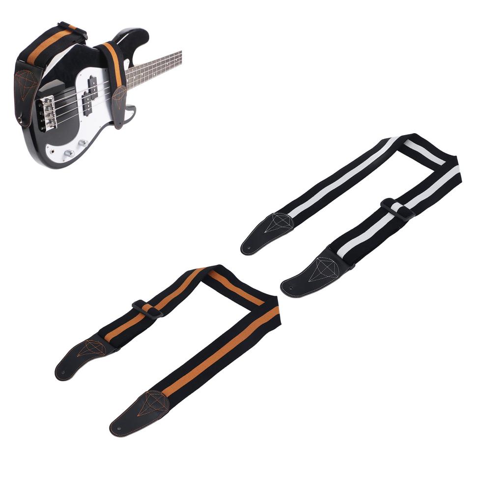 Acoustic Electric Guitar Strap Double Sided Universal Comfortable Stretch Cotton Microfiber Leather