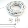0.5m 1M 2m PVC Curtain Window Cord Cable Net Track Wire Windows Wall Hanging Line HOOKS EYES For Car Caravans Boats