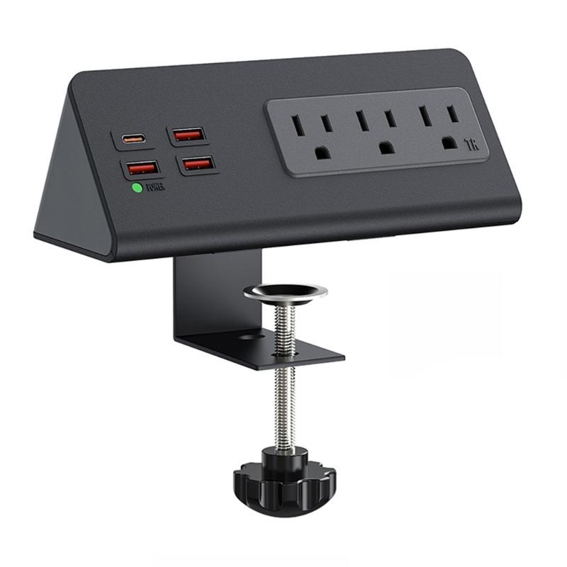 Сетевые фильтры, монтируемые на край стола, с портом быстрой зарядки USB C и 3 розетками AC для офиса, отеля, общежития