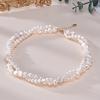 HENGSHENG Baroque Freshwater 5-6mm 8-9mm White Pearl Double Necklace 925 Sterling Silver Trendy Jewelry Gift for Women Girls