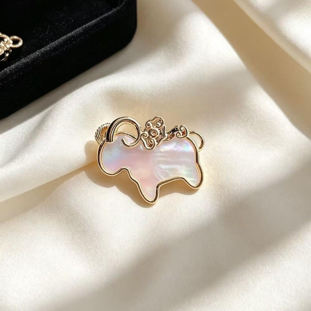 Exquisite Metal Animal Lapel Pin Inlaid Rhinestone Zodiac Year Badge  Daily Outfit