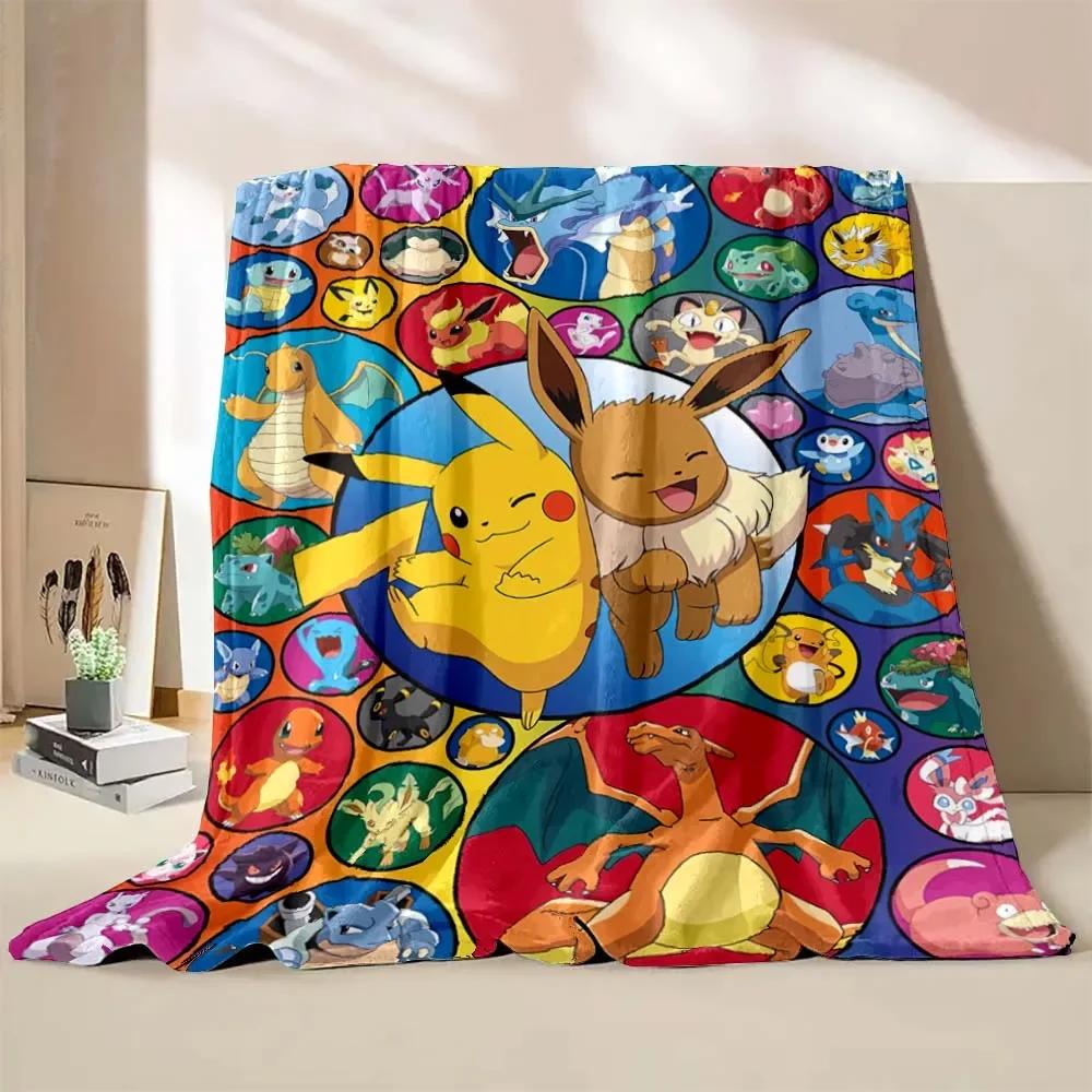 Low Stock! Pokemon Eeveelution Queen Blanket - Soft Cozy Blanket for Couch, Sofa, or Bed, Office Travel Camping Holiday Gifts