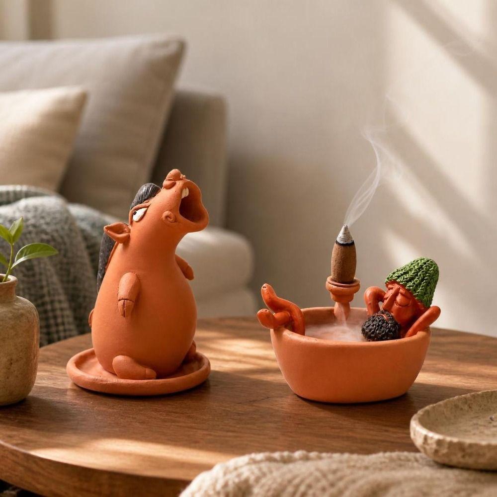 Cute Animal Horse Line Incense Burner Resin Stick Incense Censer Tabletop Aroma Decor
