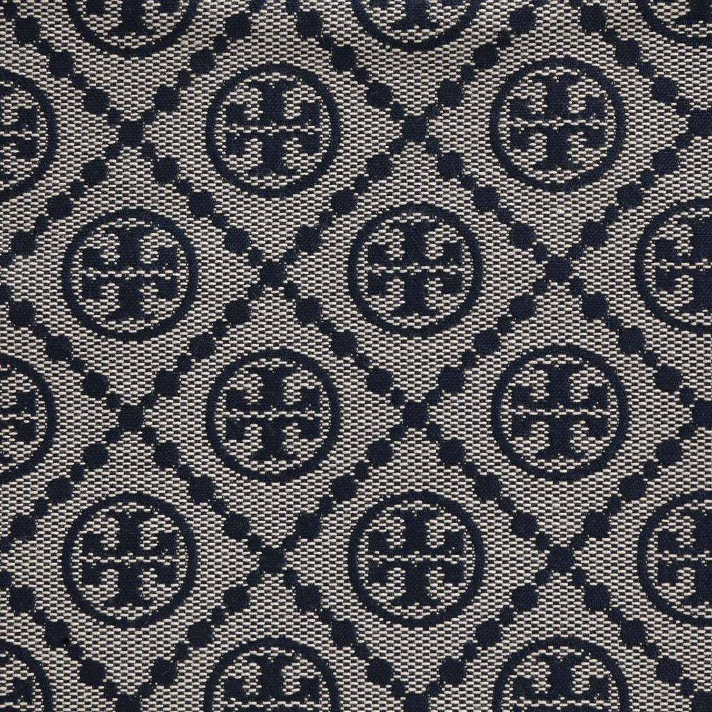 Tory Burch T Monogram All Over Print Denim Jacquard Fabric With Leather And Suede Mini Shoulder Crossbody Bag Women bags Dark-Blue 79388-405