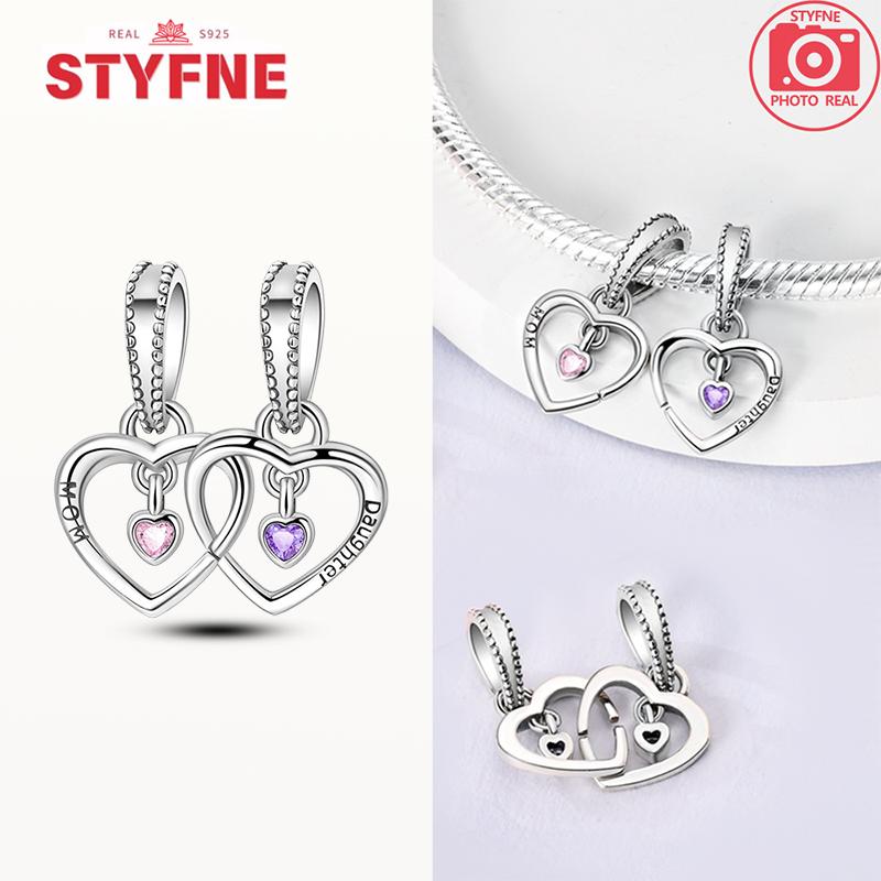 New 925 Silver Sparkling Magic Cube Love Charm Red Heart Beads DIY for Women Bracelet Fine Jewelry Gift Accessories