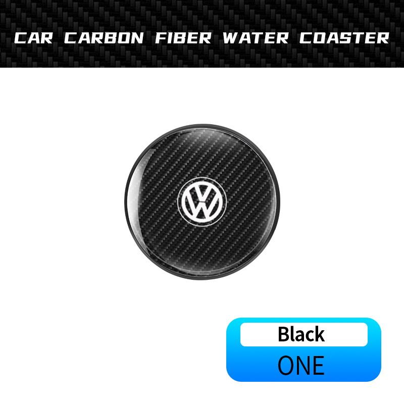 W148Hub Caps 2Pcs Leather Coaster Anti-noise Water Cup Pad Cushion For Volkswagen Scirocco Arteon Beetle GTI Tiguan R-Line Jetta T-R