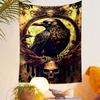 Gothic Crow and Skull Tapestry Design Patterned tapestry home decor, suitable for bedroom and living room, gift