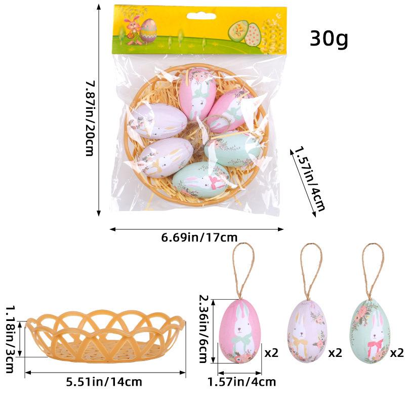 Easter Egg Pendant Creative Woven Basket Easter Egg Decorative Ornament Scene Arrangement