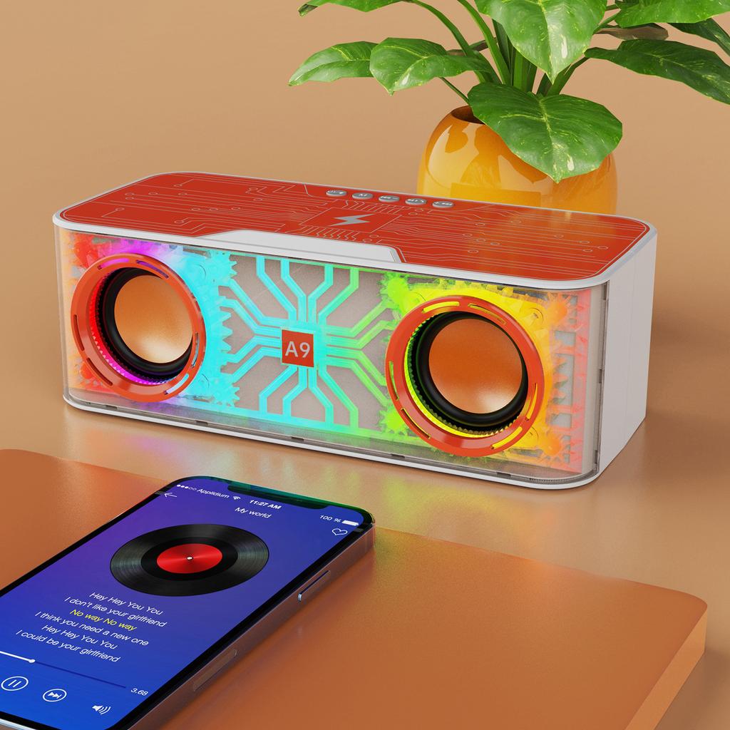Беспроводной звук Bluetooth, настольный сабвуфер, красочная подсветка, мобильный телефон, беспроводная зарядка, динамик караоке