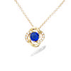 [R5178] - Gold-plated 'Sissi' Golden Sapphire Necklace - 42 Cm - 12x12 Mm