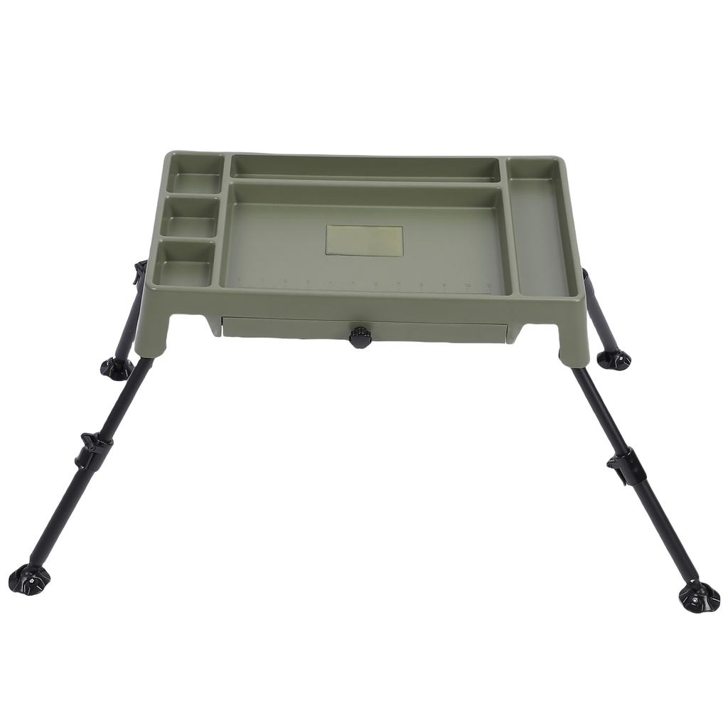 Tent Table Double Layer for Fishing Accessories Storage with Height Adjustable and Portable Design Folding Camping