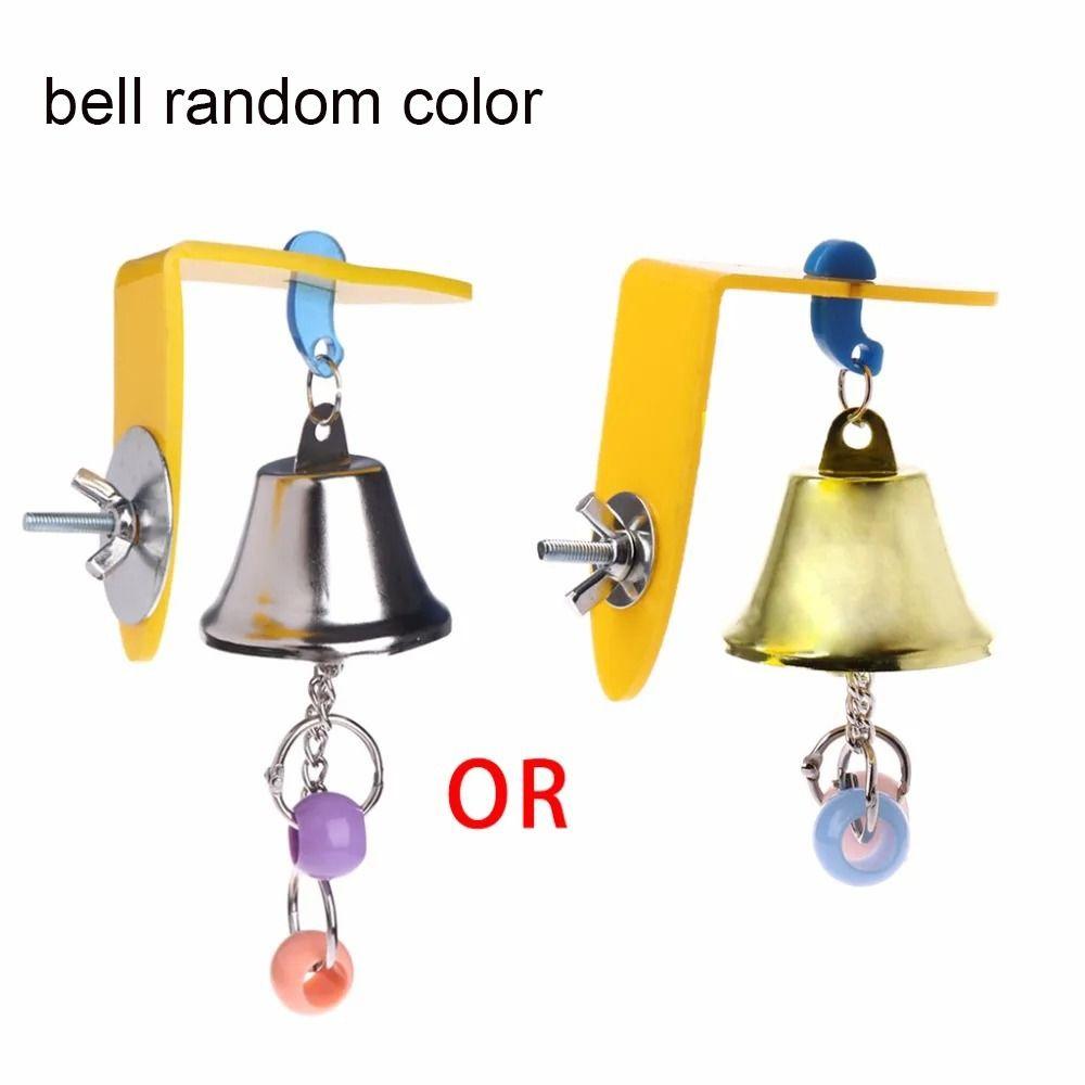 Hanging Parrot Bell Toys Acrylic/Metal Bird Chew Toy for Parakeet Parrots