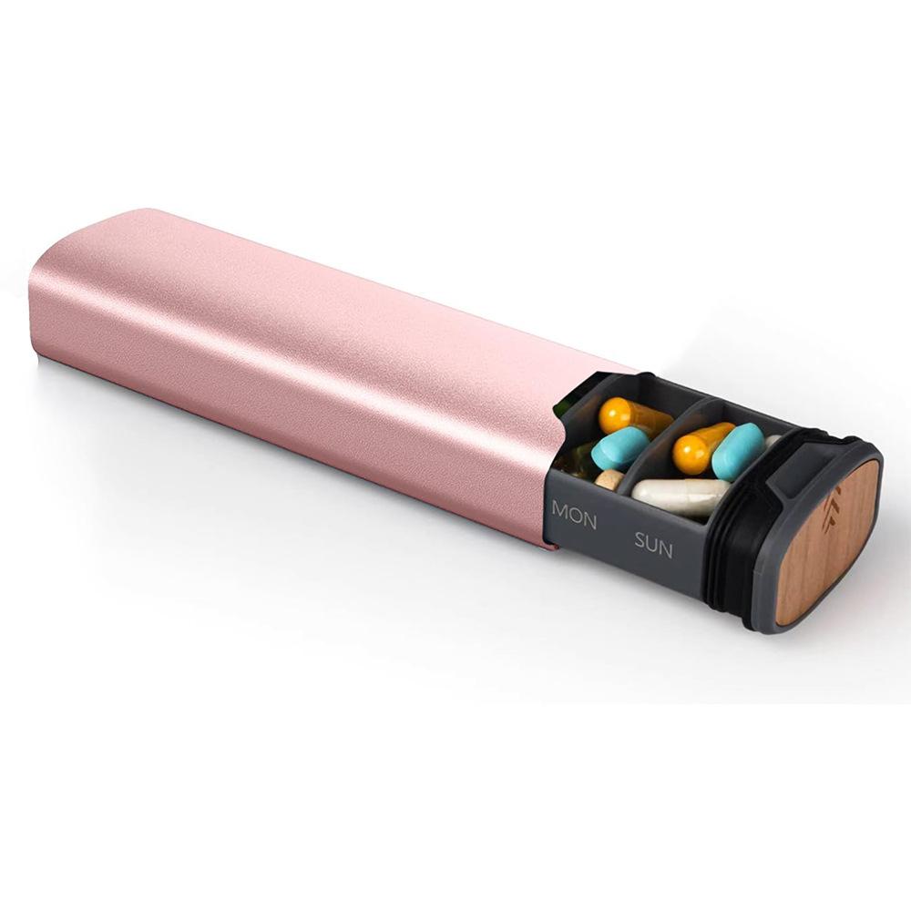 Органайзер для таблеток на 7 дней, Портативный алюминиевый еженедельный контейнер для таблеток, Компактная ежедневная коробка для лекарств с надежными отделениями для витаминов и добавок
