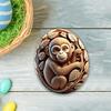 Yousheng Animal Easter Carving Craft Egg Wooden Owl Squirrel Monkey Animals Carved Eggs for Home Tiered Tray Table Decor