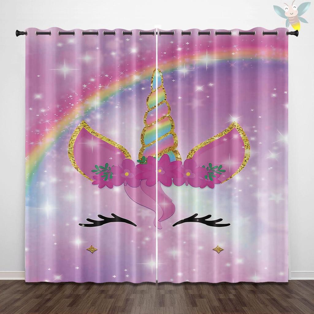 Dragonfly Pattern Glass Painted Blackout Curtains - Thickened Polyester, High Precision Sun Protection