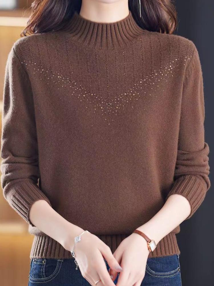 Осень и зима Новая нижняя рубашка большого размера Женский вязаный свитер Толстый осенне-зимний свитер