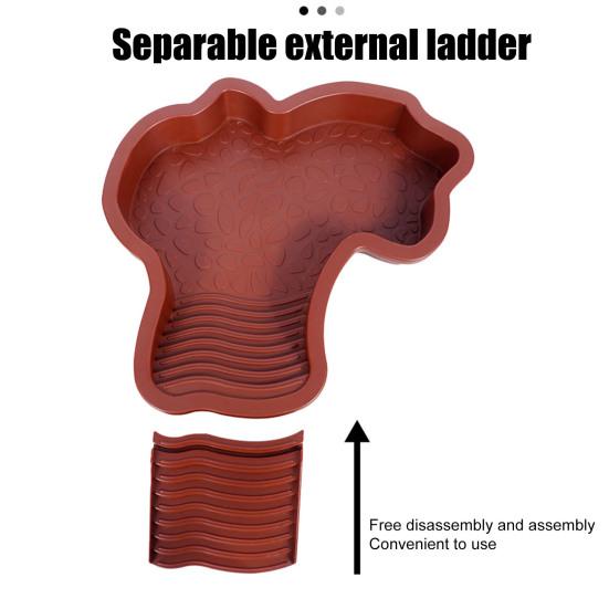 Миска для воды для черепах с пандусом 2-в-1, большая миска для кормления рептилий, купальный бассейн, аквариумное украшение для ящерицы, геккона, черепахи, змеи, бородатой агамы