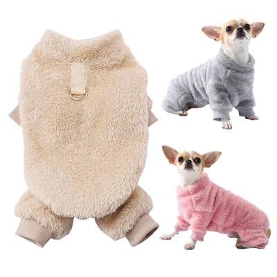 Зимние комбинезоны для собак средних и маленьких собак, кошек, флисовые теплые с D-образным кольцом, одежда для щенков, пальто, чихуахуа, шнауцера, мопса, костюм для домашних животных