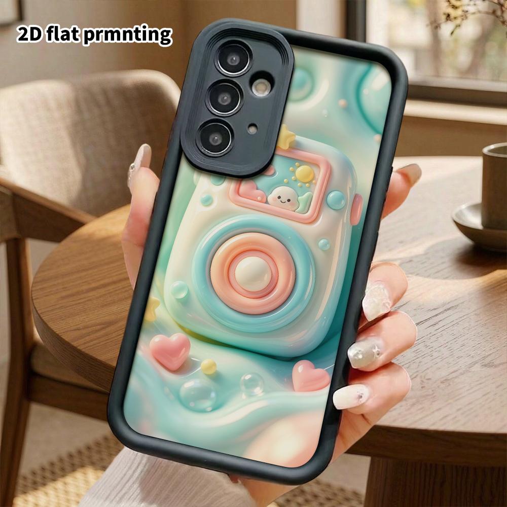 Phone Case: 2D flat design suitable for Samsung Galaxy A34 A35 M05 M06 S20 S22 S21 FE Plus 5G protective case, cute cartoon camera, perfect Christmas