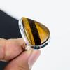 Кольцо из натурального тигрового глаза, регулируемое, из стерлингового серебра 925 пробы — подходит для размеров США от 6 до 11 — украшения ручной работы в стиле бохо для женщин и мужчин, подарки на день рождения
