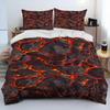 Volcano Lava Bedding Set Magma Crack Rock Print Duvet Cover Pillowcases Volcanic Quilt Cover for Bedroom Decor Twin Queen King