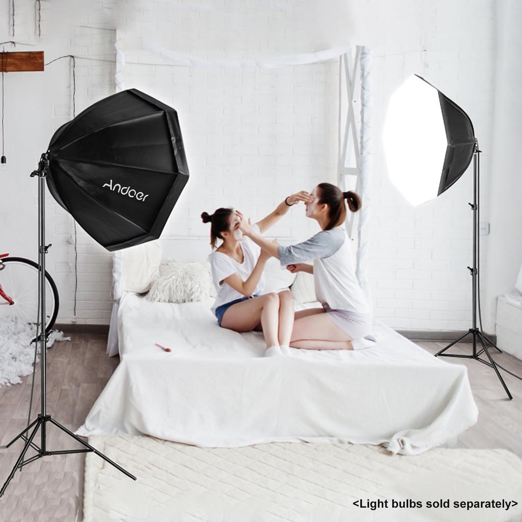 Andoer Studio Photography Softbox Kit with 70cm/28in Octagon Photography Softbox X 1 + 2.1M Metal
