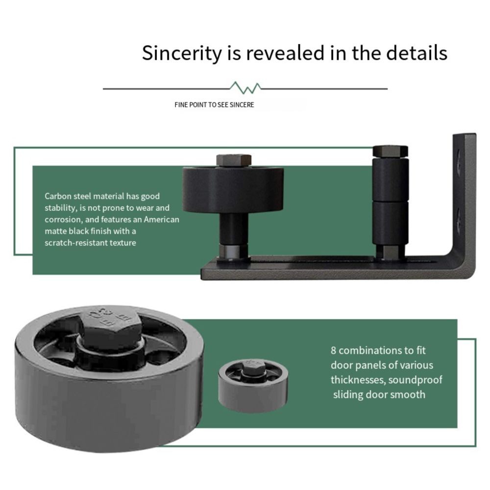 Flat Bottom Barn Door Floor Guide Carbon Steel Sliding Door Hardware Flush Design Window Rollers