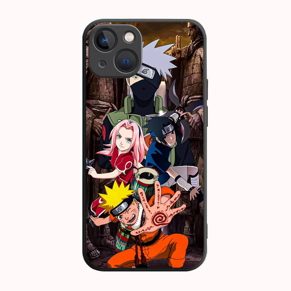 B-10 Ainime Naruto черный чехол для Samsung S24 S23 S22 S21 S20 FE S10 Lite Ultra S7 S8 S9 Plus A05S A11 A12 A13 A15 A22 A24 A25 A32 A52 A71 5G