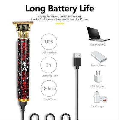 T9 электрические парикмахерские ножницы USB зарядка шаблон ослепительная мода водонепроницаемый беспроводной профессиональный парикмахерская бритва Push для мужчин