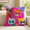 Cartoon SSuperKitties Cushion Cover Soft Short Plush SkinFriendly Cushion Case for MultiScene Use