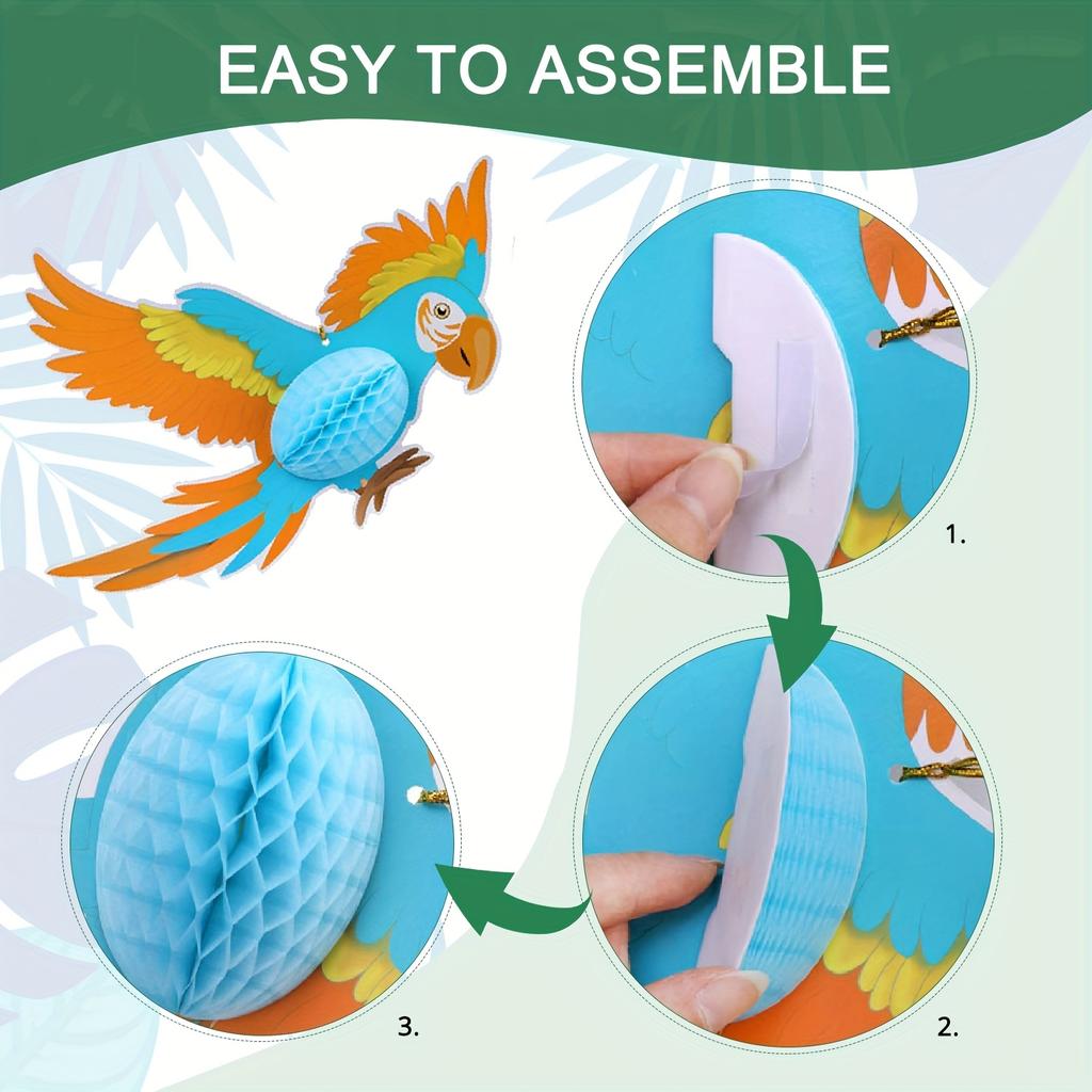 6pcs summer parrot honeycomb hanging decorations party decoration supplies
