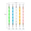 Nail Art Pen Set: 5 Acrylic Double-Ended Dotting Pens with Spiral Rod and Dotting Needle for Rhinestones