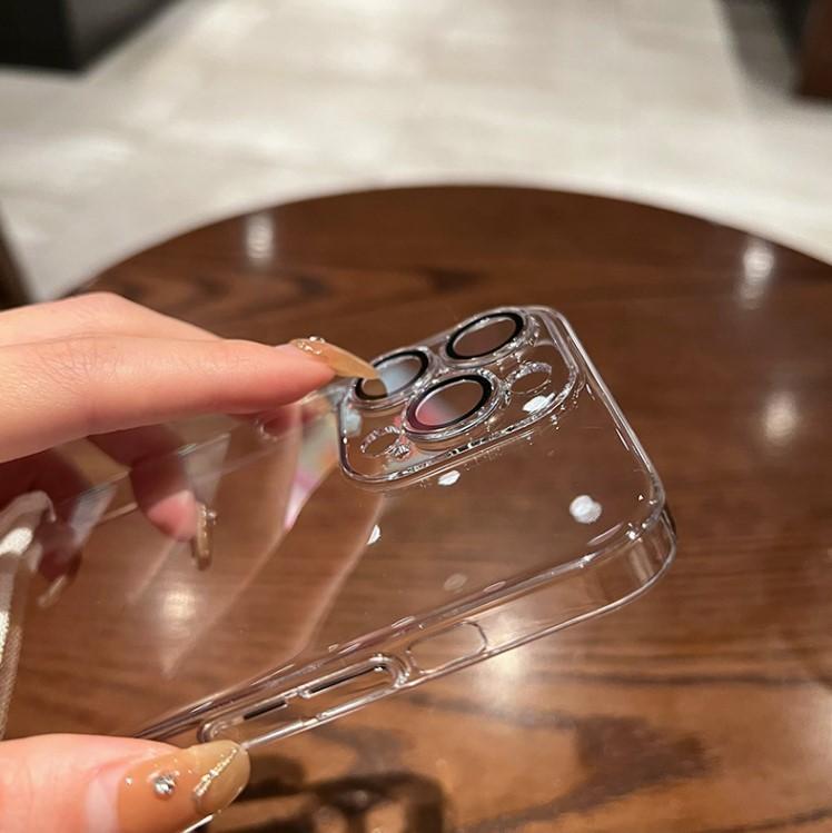 Подходит для чехла на мобильный телефон iPhone17, новая модель имеет собственную защитную пленку для линзы камеры, прозрачный полностью защищающий от падения чехол для Apple 16.
