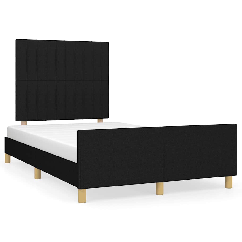 Bed Frame without Mattress Black 120 x 200 cm Fabric