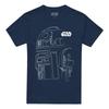 STAR WARS Unisex Erwachsenen R2-D2 Umriss T-Shirt