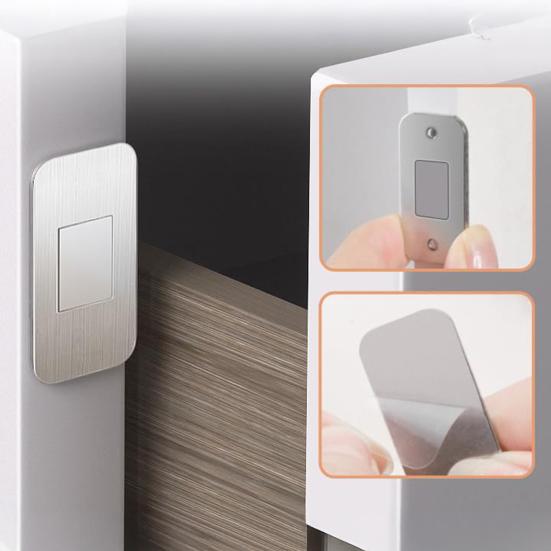 2/4/6/8Pcs Stainless Steel Magnetic Door Catch, Ultra Thin Cabinet Door Magnet, Adhesive Magnetic Latch for Kitchen Bathroom Closet Cupboard Drawer