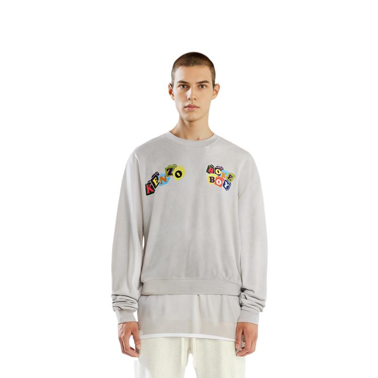 KENZO SS23 Sweatshirt Men's Light Gray FD55SW4634MF-93