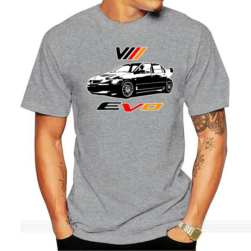 Летние Топы Для Мужчин Lancer Evolution VIII Белый Или Серый Jdm Футболка Evo 8 Ралли WRC Круглый Вырез Футболка С Коротким Рукавом
