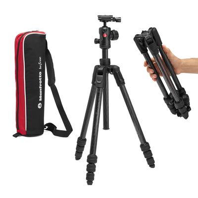 Manfrotto Befree Advanced AS Комплект штатива для путешествий с камерой с поворотным замком, портативный и компактный, шаровая головка, карбоновое волокно, аксессуары для DSLR и беззеркальных камер,