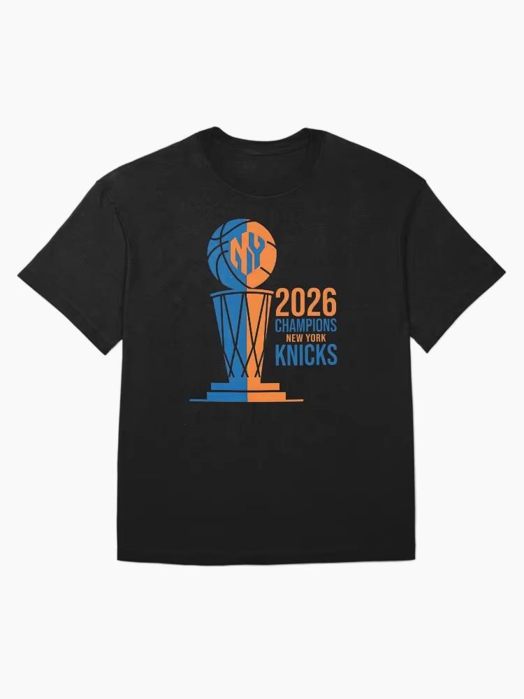 2026 Чемпионы NY Knicks Коллекция Финала New York Knicks Футболка Летняя Новая Мужская Женская Хлопковая Оверсайз Унисекс Харадзюку Высокое качество