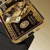 Креативная золотая металлическая краска с узором богатства Стеклянный чехол для телефона Для iPhone 17 16 15 14 13 12 11 Pro Max 15 14 Plus 17 Air 16E Чехол