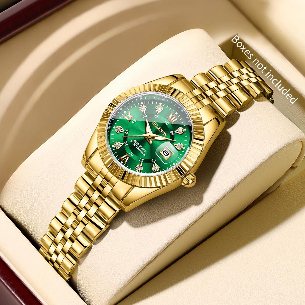 Xiaomi Luxury Rhinestone Women Quartz Watch Fashion Roma Dial Stainless Steel Calendar Wristwatches Reloj Mujer Clock (Without Box)