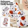 130cm*150cm Halloween Pumpkin With Candy Corn Sofa Bed Sofa Chair Or Dormitory Super Soft And Light Blanket