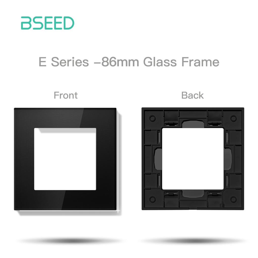 BSEED Switch DIY Modules Light Switch Parts Black Glass/Plastic Frame DIY Combination Wall Sockets TV CAT6 USB-C Charge Key