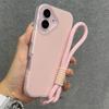 Силиконовый чехол для телефона с ремешком на запястье для iPhone 16 15 14 13 12 11 Pro Max Plus Милый прозрачный защитный чехол со шнурком Противоударная крышка