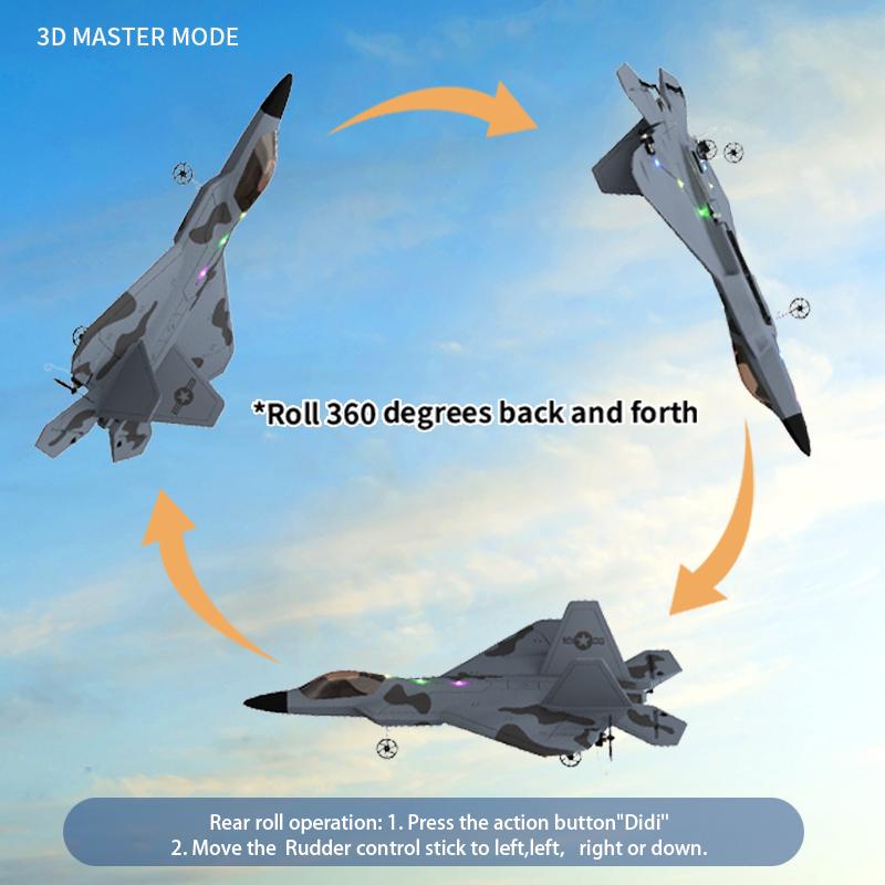 New F22S 2.4G 4CH 3D6G RC Airplane Raptor F22 Warplane WLtoys A180 Upgrade Version LED Light With Gyroscope Out Door Toys