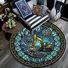 Fuel Transport Iconography Round Area Rug Under Office Chairs Bedroom Living Room Home Decor