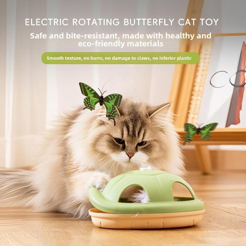 Электрическая игрушка для кошек «Бабочка», летающая, автоматическая, вращающаяся, палочка для развлечения котят и снятия скуки. Игрушка для кошки «Черепаший панцирь».